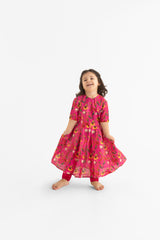 Chattur Tota Fuchsia Kalidar Kurta and Pyjama