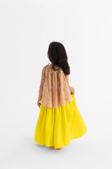 Saras ka Joda  Blush tie-up top and long lime skirt