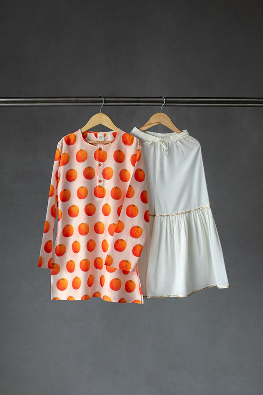 Motichoor laddoo printed kurta & sharara set