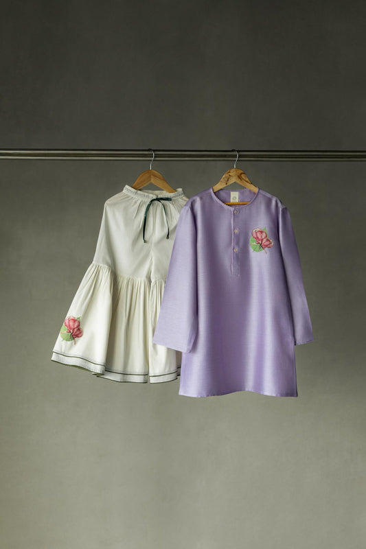 Lilac Kurta and Sharara Set