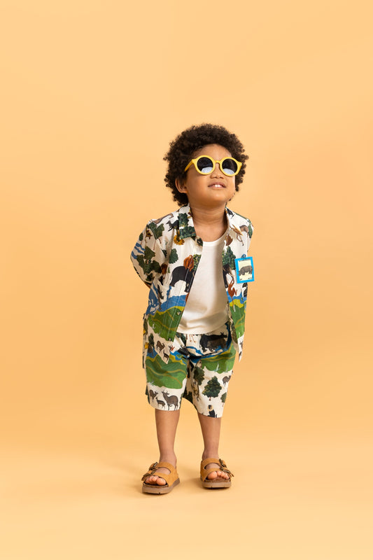 Ivory Kaziranga Shacket & Bermuda Shorts