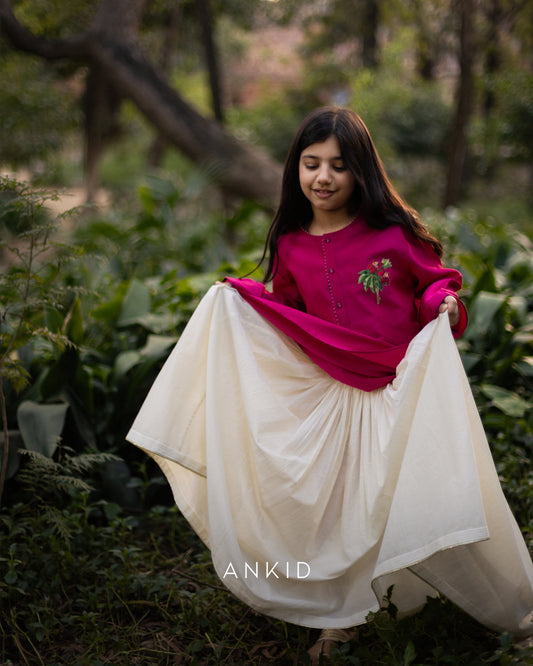 Fuschia Lehenga and kurta set